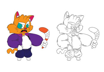 doodle animal illustration for coloring page drawing book
