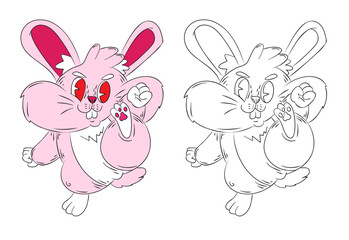 doodle animal illustration for coloring page drawing book
