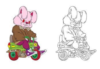 doodle animal illustration for coloring page drawing book
