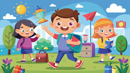 vector art style back to school concept with funny vector 8.eps