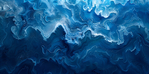 Blue abstract ocean seascape, water background, generative ai - obrazy, fototapety, plakaty