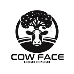 Cow Face Vector Logo Design