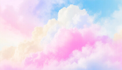 Fototapeta na wymiar Pastel-colored bright dreamy clouds.