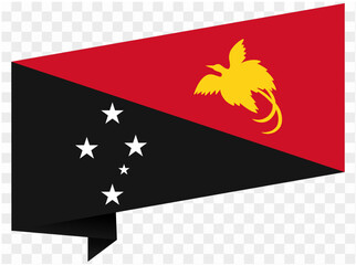 Papua New Guinea flag wave isolated on png or transparent background vector illustration.