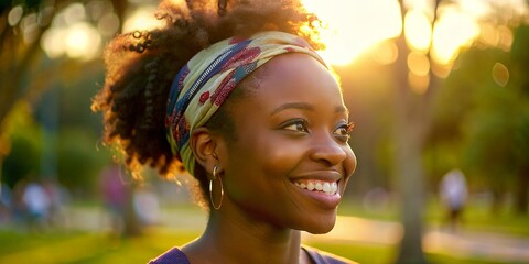 Closeup Portrait of Beautiful African American Woman - Beauty Diversity