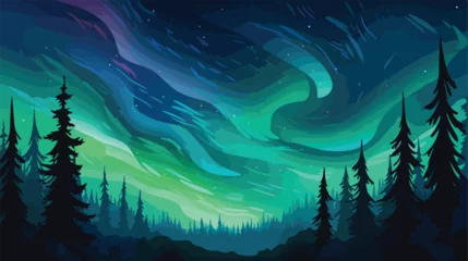 Wandcirkels plexiglas A celestial phenomenon like an aurora borealis pain © Ideas