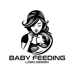 Baby Feeding Vector Logo Design