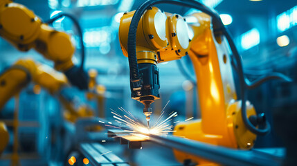 The automotive industry embraces automation with welding robot teams.