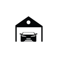 Car garage sign simple icon on background