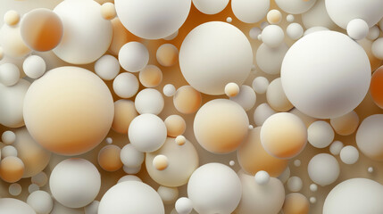 Close-up of spheres in neutral tones with a soft-focus background.