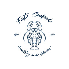 Seafood logo design restaurant fresh crab and shrimp logo for label product and seafood shop. this logo is suitable for seafood-related