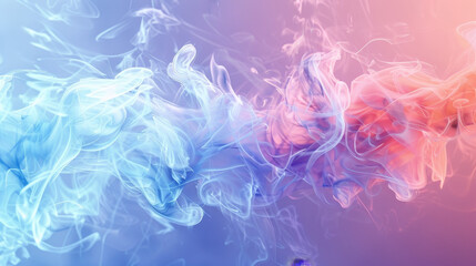 Fototapeta na wymiar Interplay of fire and ice in an abstract orange and blue swirl.