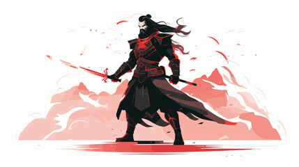 Epic Bushido Samurai Warrior Standing Under