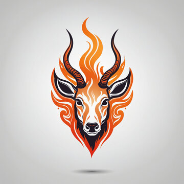 Flat logo illustration of "Antelope" ver6 colorful background