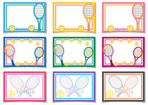 テニス　テニスのメッセージカード　テニスのフレームセット