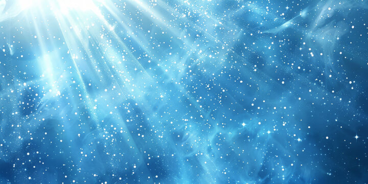  white blue  light rays on blue sky and clouds background,  banner,abstract beautiful rays of light  