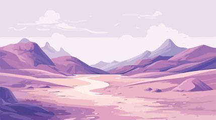  Fantasy landscape with sandy glaciers and purple 