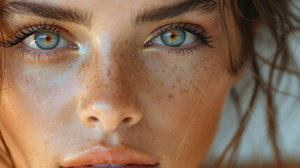 Close up photography AI portrait of a beautiful woman