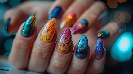 woman's nails with manicure