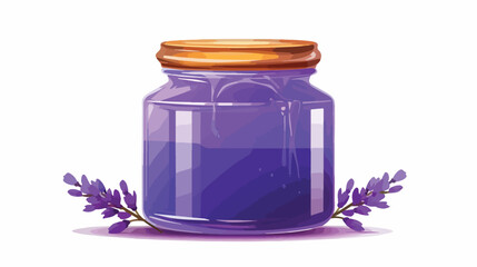  Glass Jar of Lavender Honey Flat vector 