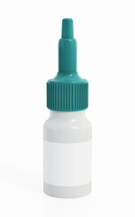 Nasal spray bottle isolated on white background. 3D illustration