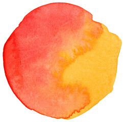 Red Watercolor hand painted circles texture. Watercolour circle elements for design.