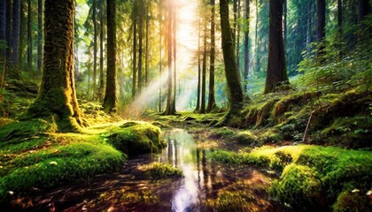 Obraz premium morning in the woods