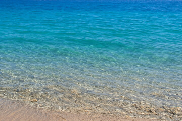 blue water and sand