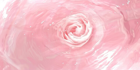 A soft pink background with swirling water ripples , for product packaging design. banner, pink rose petals background