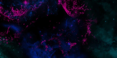 Star field background. pink and blue nebulae. Beautiful mystic nebula in deep space. Infinite cosmic open spaces. Vector illustration. Abstract fractal wallpaper of computer-generated image, vector. 