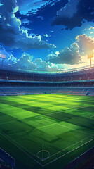 soccer stadium and football stadium, soccer field and stadium, soccer field background, view of stadium

