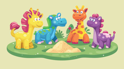 children's bright colorful toy animals for playing 
