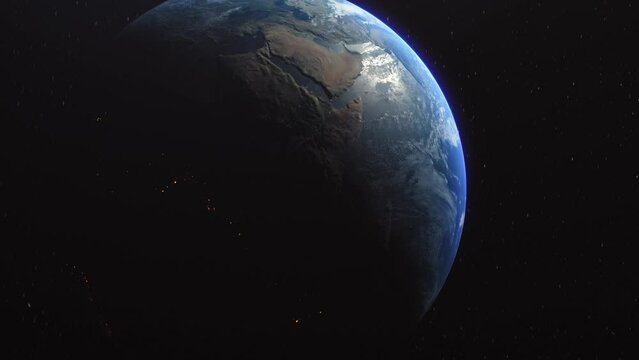 Saudi Arabia Gulf Region Planet Earth Slow Zoom in Realistic Animation