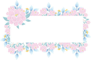 pink flower paper border background