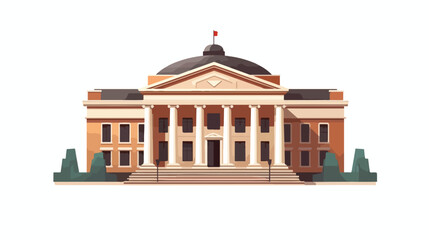 Court or museum building icon in simple design. Vector