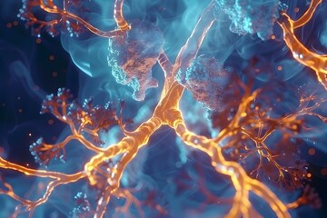 Intricate Bronchial Network in Dynamic 3D Medical Visualization - obrazy, fototapety, plakaty