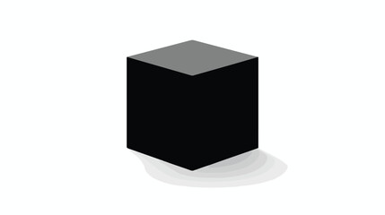 cube vector icon  sillouette icon flat vector isolate