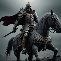 knight with horse, knight on horseback, knight on horse
