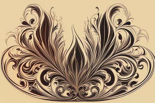 Abstract illustration of fire flames making beautiful flowers texture highlighting the harmonious arrangement of swirls evoking elegance flames and flowers, background, wallpaper design.