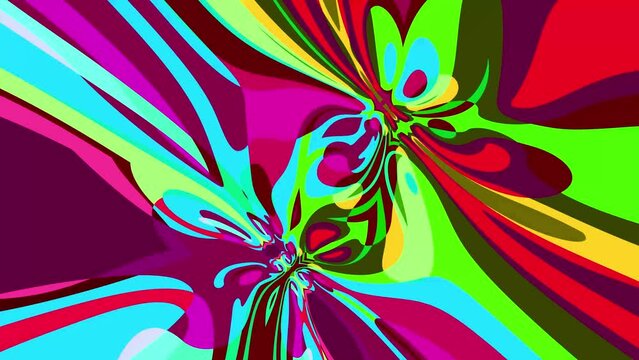 Colorful Fluid and Psychedelic Video for Summer Music
