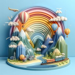3D Adventure: Travel and Holiday Illustration