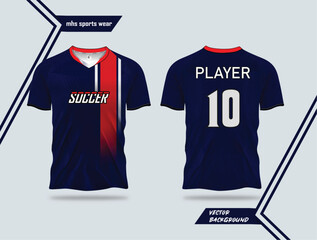 t-shirt sport design template, Soccer jersey mockup for football club. uniform front and back view.