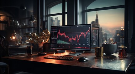 A Dynamic Stock Market Graph on the Screen with Candlestick Chart

