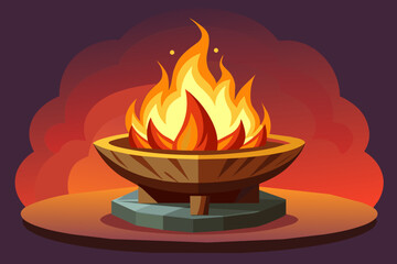 Fire pit vector arts illustration