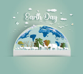 Earth Day and World Wildlife Day with the animal. - 765450523