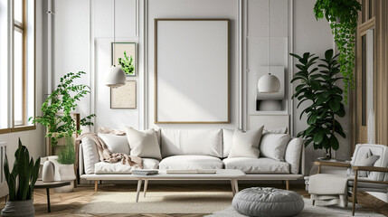 Naklejka premium : A hillside house with a modern design, featuring a cantilevered roof, glass walls, and a terraced garden.