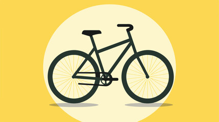Fototapeta na wymiar Bicycle Icon on white circle with a long shadow flat