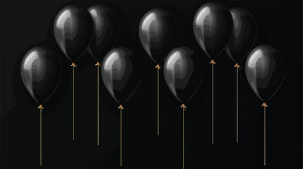 Black balloons for your template flat vector - obrazy, fototapety, plakaty