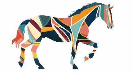 Fototapeta na wymiar Colorful Horse flat vector isolated on white background