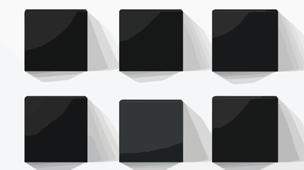 Blank black boxes isolated on white background 